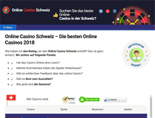 Tablet Screenshot of onlinecasinoschweiz.info